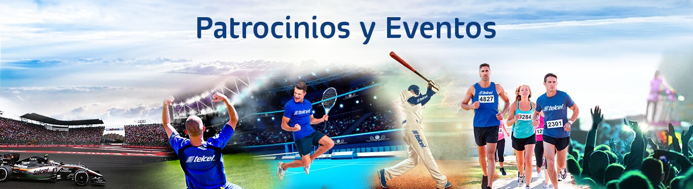 Patrocinios y Eventos Telcel fotografias de deportistas portando el logo de telcel