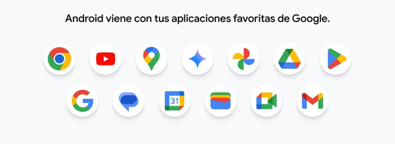 android viene con tus plicaciones favoritas de google puedes usarlas en todo momento