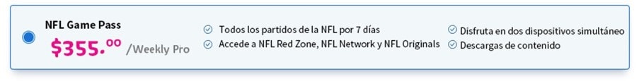 no te pierdas ningun detalle de la accion con nfl game pass weekly pro con telcel
