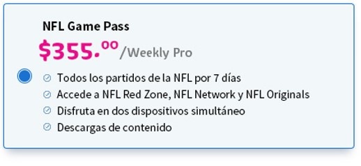 no te pierdas ningun detalle de la accion con nfl game pass weekly pro con telcel