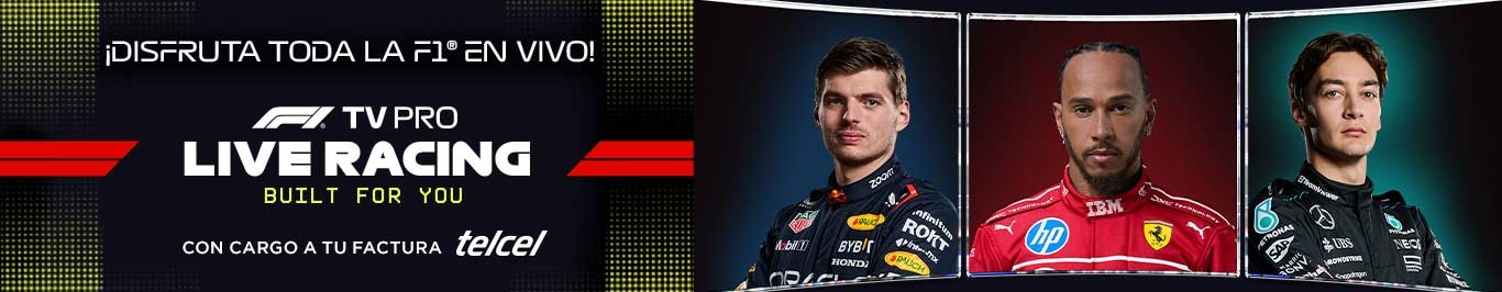 Disfruta de toda la Formula 1 en vivo con F1 TV Pro ahora con cargo a tu factura telcel dosfruta de la formula uno totalmente en vivo