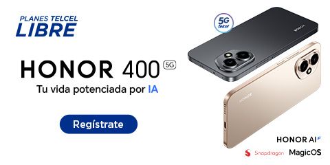 ahora en tu plan libre de telcel disfruta del nuevo honor 400 con la mejor red 5g