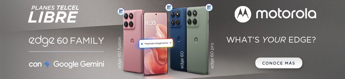 ahora con tu plan telcel libre disfruta del nuevo motorola edge 60 family