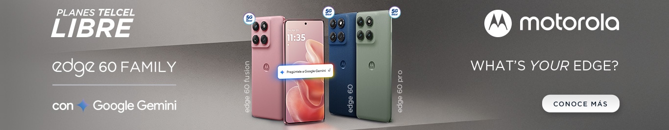 ahora con tu plan telcel libre disfruta del nuevo motorola edge 60 family