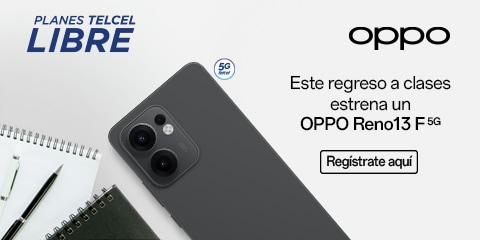 con este regreso a clases puedes estrenar un oppo reno 13f 5g con los planes telcel libre