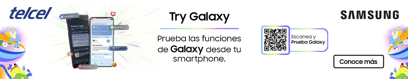 escanea el codigo qr y prueba las funciones de tu galaxy desde tu smartphone con try galaxy