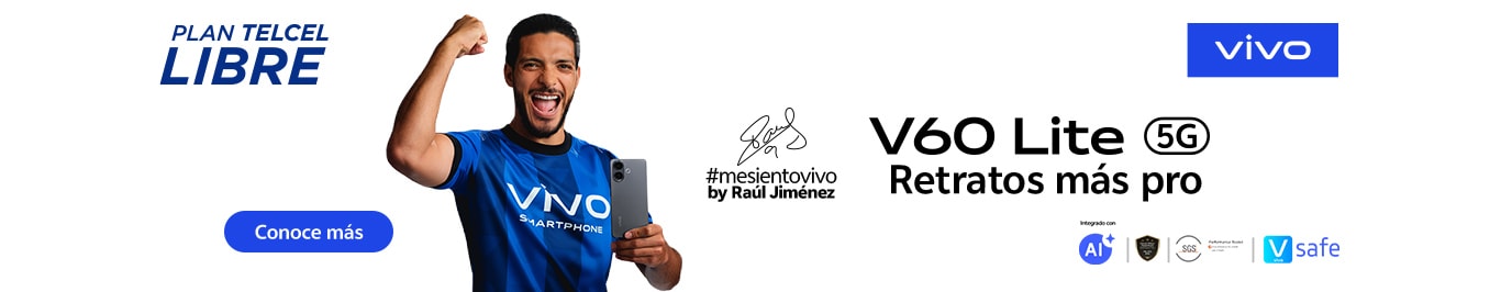 Con tu Plan Telcel Libre conoce el nuevo Vivo 60 Lite toma retratos mas pro con el nuevo vivo 60 lite disponible solo con telcel