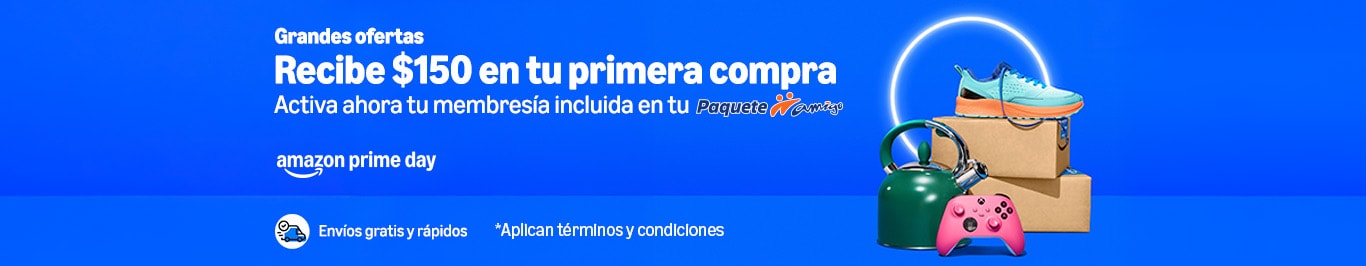recibe $150 para tu primera compra en amazon prime solo con paquete amigo de telcel