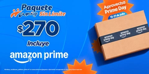 paquetes amigo sin limite de telcel a partir de 270 pesos incluye suscripcion prime video
