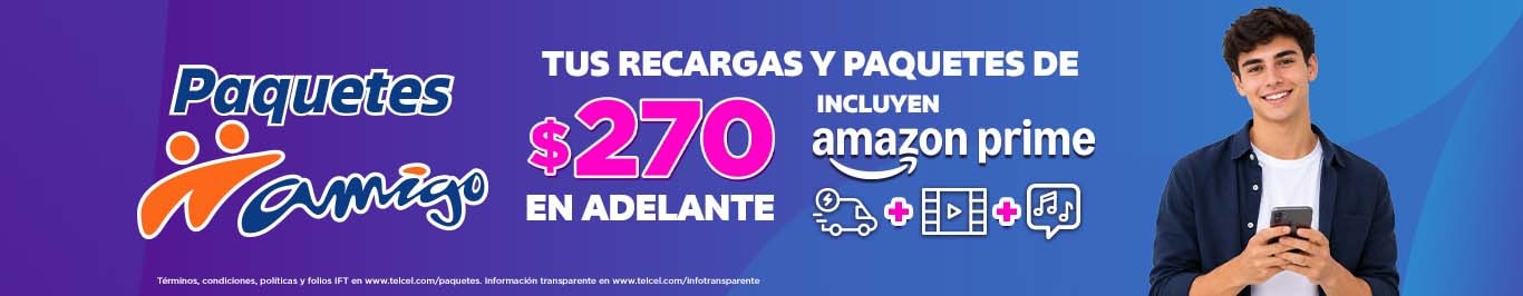 con paquetes amigo sin limite tienes doble de gigas en recargas y paquetes de 270 pesos