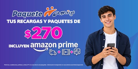 con paquetes amigo sin limite tienes doble de gigas en recargas y paquetes de 270 pesos
