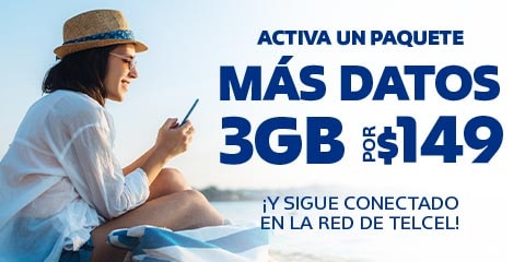 activa un paquete mas datos y sigue conectado con la mejor red de telcel en tu plan
