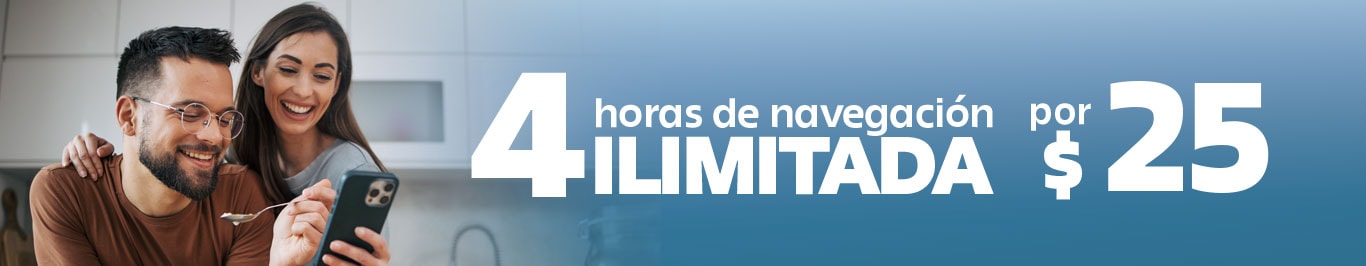 disfruta de cuatro horas de navegacion ilimitada por veinticinco pesos solo en telcel