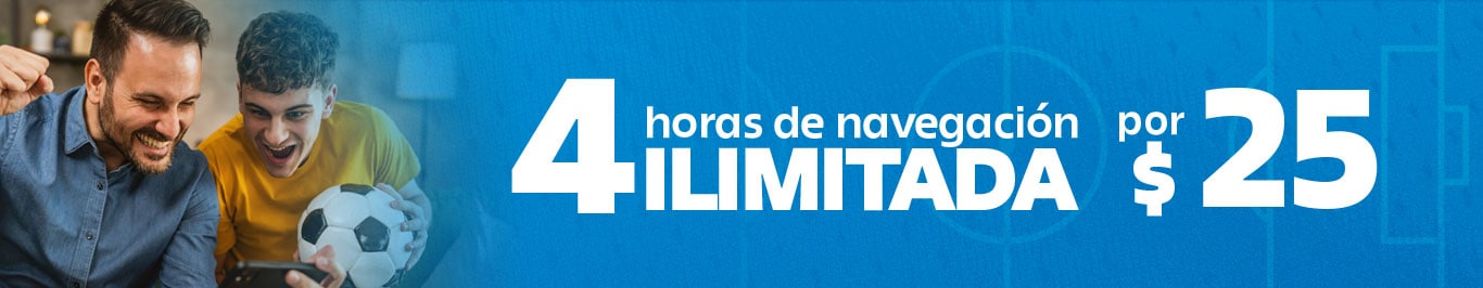 disfruta de cuatro horas de navegacion ilimitada por veinticinco pesos solo en telcel