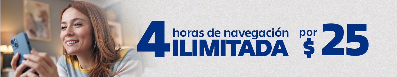 disfruta de cuatro horas de navegacion ilimitada por veinticinco pesos solo en telcel