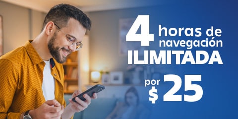 disfruta de cuatro horas de navegacion ilimitada por veinticinco pesos solo en telcel