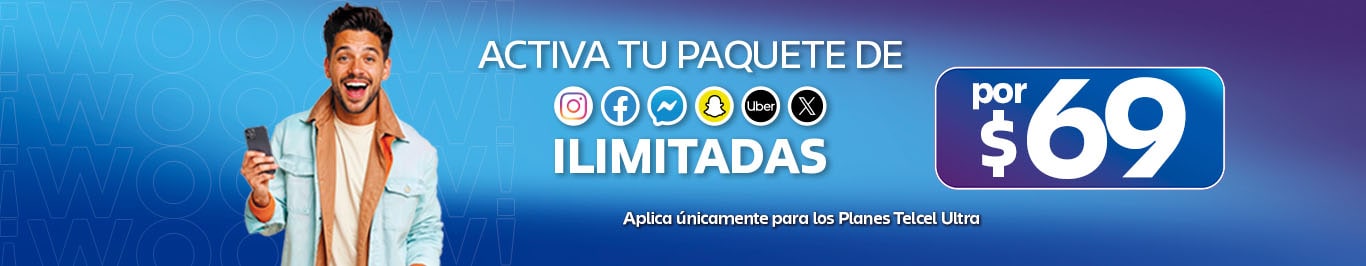 paquete con redes sociales ilimitadas por precio accesible en planes telcel ultra