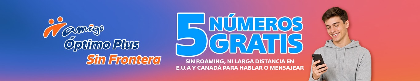 plan con cinco numeros gratis para hablar o mensajear en estados unidos y canada