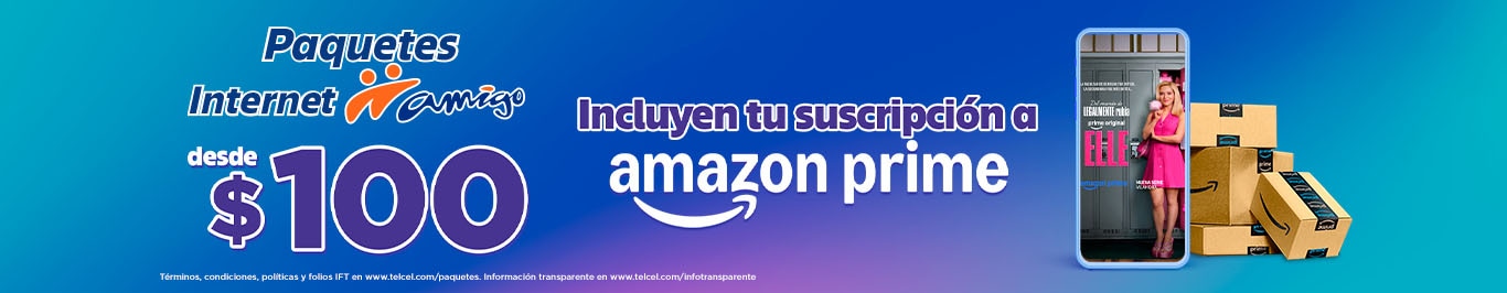 apartir de paquetes de 100 disfruta del beneficio de amazon prime con internet amigo