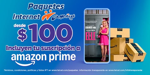 apartir de paquetes de 100 disfruta del beneficio de amazon prime con internet amigo