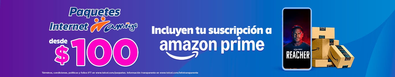 apartir de paquetes de 100 disfruta del beneficio de amazon prime con internet amigo