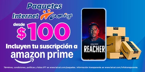apartir de paquetes de 100 disfruta del beneficio de amazon prime con internet amigo