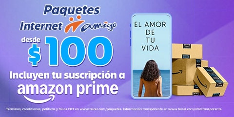 apartir de paquetes de 100 disfruta del beneficio de amazon prime con internet amigo