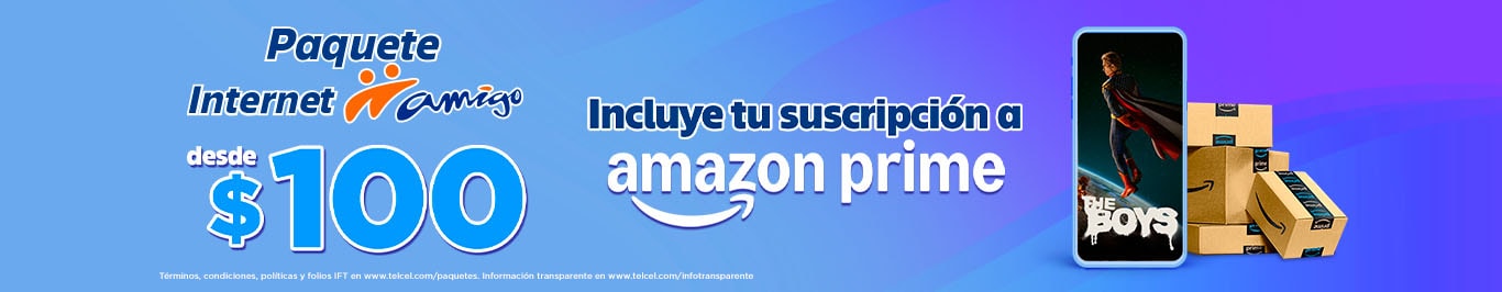 apartir de paquetes de 100 disfruta del beneficio de amazon prime con internet amigo