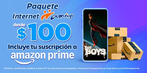 apartir de paquetes de 100 disfruta del beneficio de amazon prime con internet amigo