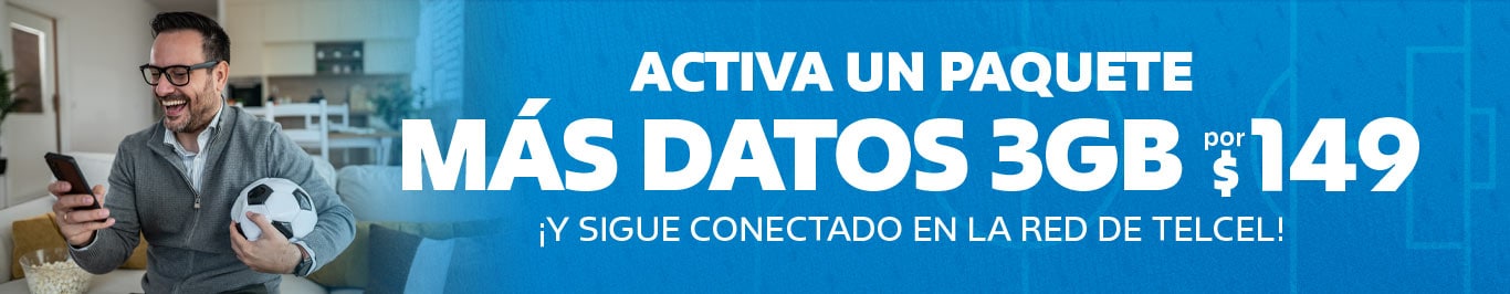 activa un paquete mas datos y sigue conectado con la mejor red de telcel en tu plan