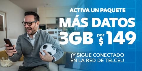 activa un paquete mas datos y sigue conectado con la mejor red de telcel en tu plan