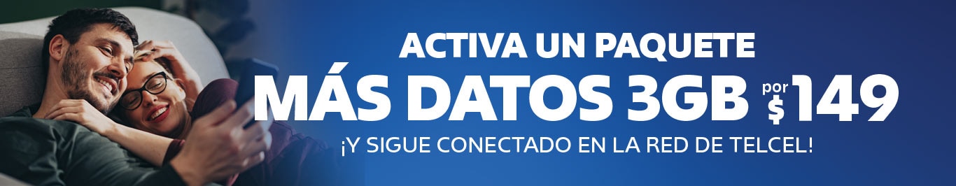 activa un paquete mas datos y sigue conectado con la mejor red de telcel en tu plan