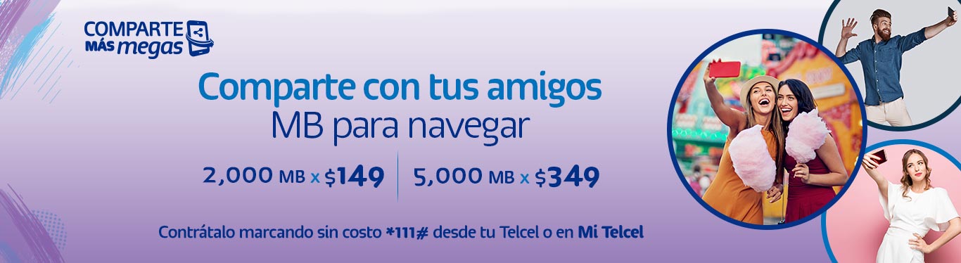 Comparte tus Megas con quien tu quieras tus megas son mejores cuando los compartes no dejes pasar la oportunidad conoce nuestra oferta