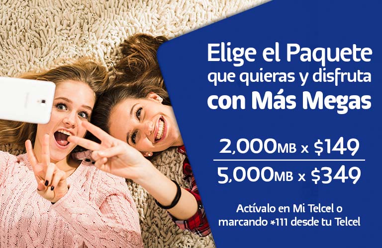 Elige tu Paquete Más Megas, navega todo lo que desees tu plan no puede estar mejor complementado que con paquetes mas megas no dejas de navegar