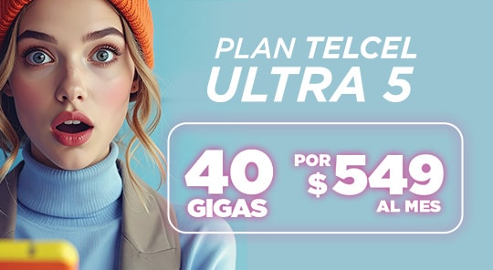 en telcel obtienes 40 gigas de internet por solo 549 pesos con plan telcel ultra 5 conoce