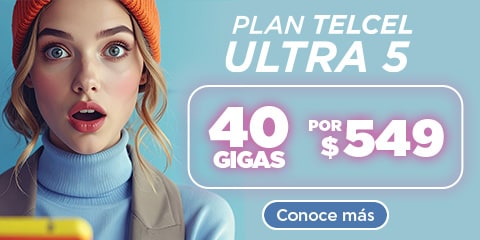 en telcel tienes 40 gigas de internet por solo 549 pesos con plan telcel ultra 5 conocelo