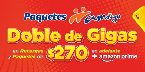 con paquetes amigo sin limite tienes doble de gigas en recargas y paquetes de 270 pesos