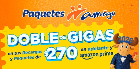 con paquetes amigo sin limite tienes doble de gigas en recargas y paquetes de 270 pesos