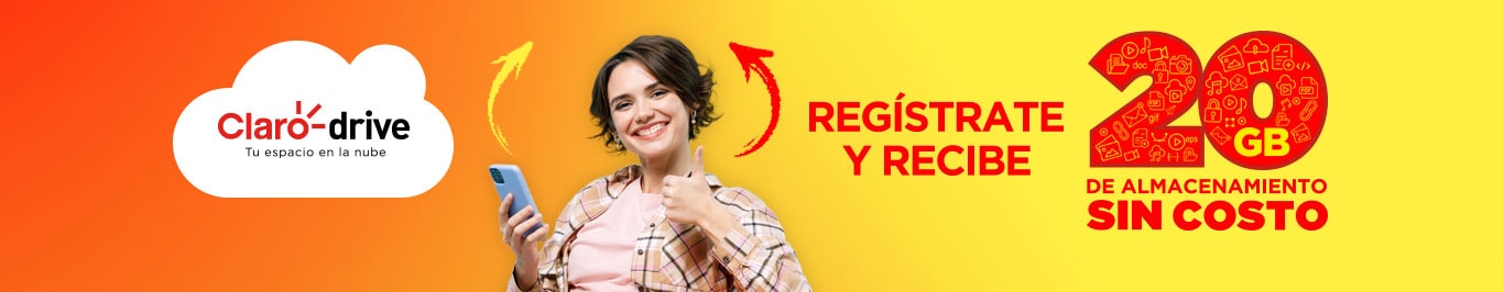 registrate y recibe 20 gb de almacenamiento sin costo claro drive es tu espacio en la nube