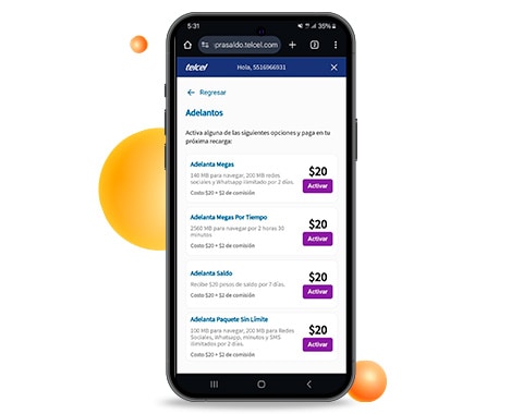 el portal de adelanta telcel puedes utilizarlo para este servicio