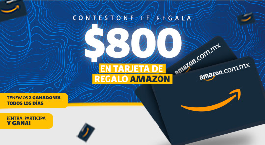 participa para ganar tu tarjeta de regalo de amazon de ochocientos pesos con contestone