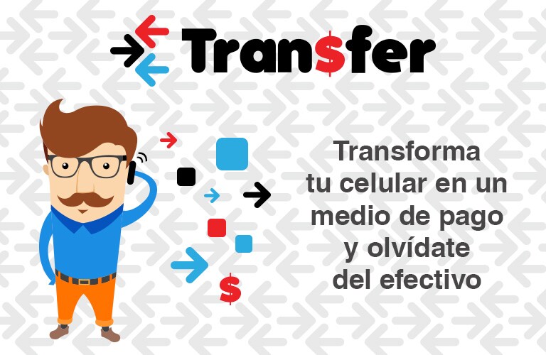 grafico de transfer telcel con animacion de hombre usando un celular 768 x 500 pixeles