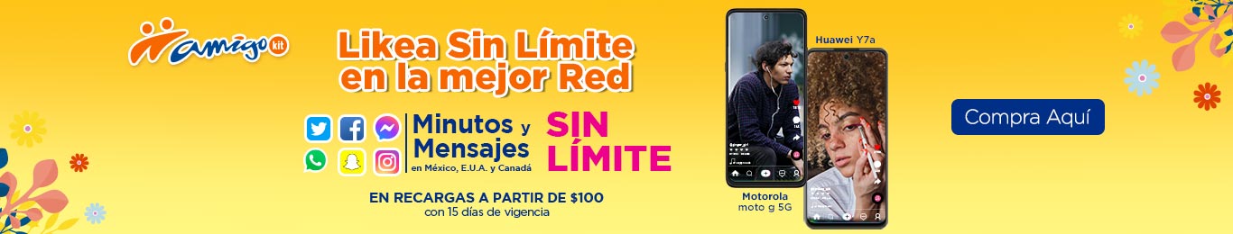 recarga 100 pesos y obten redes sociales ilimitadas asi como minutos y mensajes