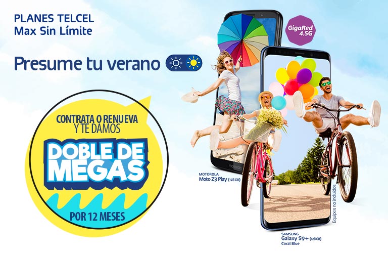 presume tu verano planes telcel max sin limite que te dan el doble de megas y comparte todo lo divertido