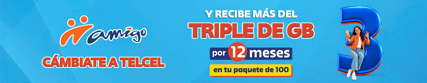 cambiate a telcel con el triple de gb por doce meses solo con amigo de telcel