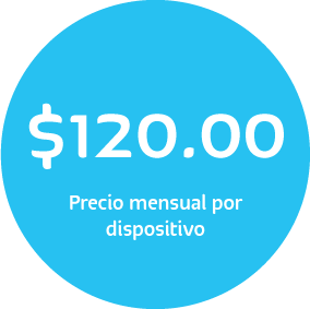 precio mensual por dispositivo de ciento veinte pesos mexicanos
