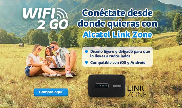 wifi 2 go con alcatel link zone con diseño ligero y conectate desde donde quieras
