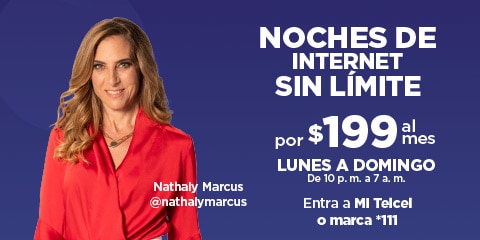 noches de internet sin limite por 199 al mes de lunes a domingo de 10 pm a 7 am en telcel