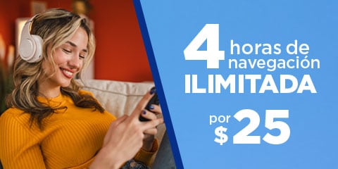 en telcel con internet por tiempo tienes 4 horas de navegacion ilimitada por 25 pesos
