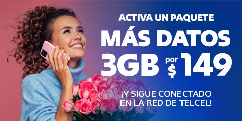 activa un paquete mas datos y sigue conectado en la mejor red de telcel en tu plan